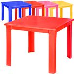 Kids Children Plastic Table Strong Folding Table Suitable for Outdoor Side Table (Red)