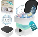 15L Mini Portable Washing Machine, Foldable Washer with Spin Dryer, Small Collapsible lavadora Portatil, Compact Luandry Washer for Underwear, Socks, Travel, Camping, Dorm, Apartments, Green