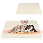 60 x 45cm Self Heating Pet Blanket Pet Pads without Electricity Winter Warm Pet Bed Mat Pet Heating Pad Dog Mat Washable Cat Blanket Self Warming Cushion Mat for Pets Puppy Kittens Rabbits (Beige)