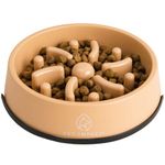 Natural Slow Feeder Dog Bowl Ø19cm, Bamboo Dog Slow Feeder to Slow Down Eating, Anti Gulp Bowl Prevents Risk of Choke Bloat Overeating - Interactive Feeding (Medium, Earth Brown)