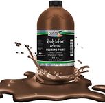 Pouring Masters Deep Brown Metallic Pearl Acrylic Ready to Pour Pouring Paint – Premium 32-Ounce Pre-Mixed Water-Based - For Canvas, Wood, Paper, Crafts, Tile, Rocks and more