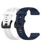 Muovrto Replacement Strap for Garmin Forerunner 945/Forerunner 935, Silicone Watch Band for Garmin Fenix 5 /Fenix 6 (Dark Blue+White)