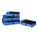 Amazon Essentials 4-Piece Packing Cubes Travel Accessories Set, Luggage Organiser with Double Zip, Mesh Top, Polyester, 2 Medium/2 Large, Blue (Previously Amazon Basics)
