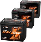 LiTime 3 Pack 12V 100Ah RV Lithium Battery, Group 24 Bluetooth LiFePO4 Battery | Low-Temp Protection | Mini Size | Bluetooth 5.0 | Perfect for RV, Solar System, Trolling Motors etc