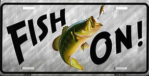 SMART BLONDE Fish On Metal License Plate