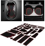 CupHolderHero fits Ford Explorer Accessories 2014-2015 Premium Custom Interior Non-Slip Anti Dust Cup Holder Inserts, Center Console Liner Mats, Door Pocket Liners 31pc Set (Red Trim)