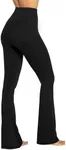 Sunzel Sunzfly Flare Leggings for Women Cross Over High Waisted Yoga Pants with Wide Leg and Tummy Control for Workout 30IN Black X-Small