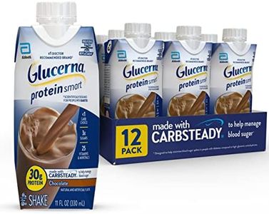 Glucerna Protein Smart Nutritional Shake, Diabetic Protein Drink, Blood Sugar Management, 30g Protein, 150 Calories, Chocolate, 11-fl-oz Carton, 12 Count