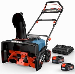 SENIX 40V 21-Inch Cordless Snow Blower with Variable-Speed Steel Auger | 1800W Brushless Motor, 12" Depth, 680Lbs/Min Capacity, Includes 10000mAh Batteries & Dual LED Lights 33ft Throw Max