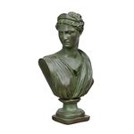 Beonueni 12 Inch Roman Goddess of Wisdom Bust Statue Gypsum Statue Replica Sculpture Figurine Home Decor Resin Crafts for Sketch Practice Artist (Vintage Green)