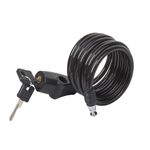 MASTER LOCK Bike Lock Cable, 2 Keys, 1.8 m Coiling Cable, Outdoor, 1.8 m x 0.8 cm