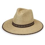 Wallaroo Hat Company Men’s Cabo Fedora – Natural/Surf Trim – UPF 50+, Large