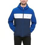 Tommy Hilfiger Men's Lightweight Water Resistant Breathable Hooded Performance Softshell Jacket, Black, XX-Large