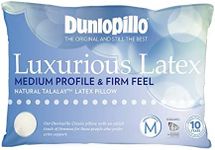 Dunlopillo Luxurious Talalay Latex Pillows Medium or High Profile, Dual Contour, Soft/Medium/Firm Feel Pillows (Medium Profile & Firm Feel)