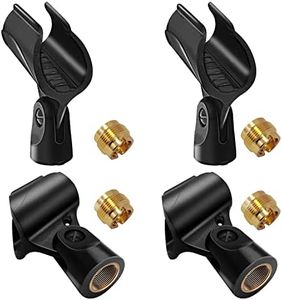 Mictop Universal Microphone Clip Holder with 5/8" Male to 3/8" Female Screw Adapter Suitable for Handheld Microphones, 4 Pack