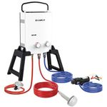 CAMPLUX 5L Gas Water Heater with 4.3L Water Pump, Freestanding Tankless Water Heater, AY132Max Instant LPG Water Boiler with Carrying Bag, for Camping/Outdoor Showers