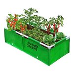 ANANDI GREEN'S HDPE UV Protected 360 GSM Green Color Rectangular Plants Grow Bags Suitable for VegetableTerrace Gardening with PVC Pipe Support (4Lx1.5Wx1H Fit) Pack of 1