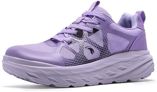 Women's Wide Diabetic Walking Sneakers, Breathable Diabetic Orthotic Support Shoes for Plantar Fasciitis, Lightweight Footwear for All-Day Walking, Purple, Size 7.5