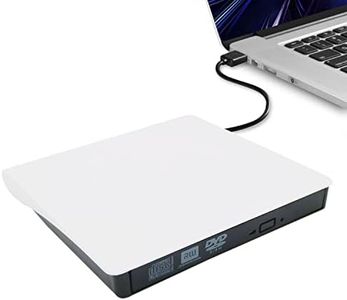 Intendvision External CD DVD Drive USB 3.0 Protable Slim DVD/CD ROM +/-RW Optical Drive Player Reader Writer Burner for Desktop Windows 7/8/10/XP/Vista Laptop Computer PC (White)