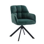 Wahson Velvet Desk Chair Modern Swivel Armchair with Metal Legs, Occasional Accent Chair for Home Office/Living Room/Bedroom, Green