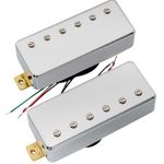 Artec MLA97 Alnico 5 Covered Mini Humbucker Electric Guitar Neck Bridge Pickups Set, Chrome