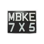 Motorbike Number Plate Metal Pressed Classic 7x5 - Aluminium Number Plate