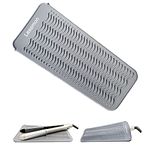 Heat Resistant Silicone Mat Pouch, Lessmon Hair Styling Tools for Curling Irons, Hair Straightener, Flat Irons, Height 28.5cm& Width 14cm, Gray