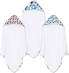CORAL DOCK 3 Pack Baby Hooded Bath Towel Sets, Ultra Absorbent Baby Essentials Item for Newborn Boy Girl, Baby Bath Shower Towel Gifts for Infant and Toddler - Neutral Feather Jungle
