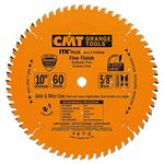 CMT P10060 ITK Plus Finish Saw Blade, 10 x 60 Teeth, 10° ATB+Shear with 5/8-Inch bore