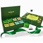 VAHDAM, Assorted Green Tea Variety Pack (4 Flavors, 80 Pyramid Tea Bags) Gluten Free, Non GMO | Tea Sampler Gift Set - Long Leaf Pyramid Green Tea Bags Variety Pack | Gifts for Women & Men, Tea Set