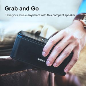 DOSS SoundBox Touch Bluetooth Speaker – 12W HD Bass, IPX5 Waterproof, 20H Playtime, Black