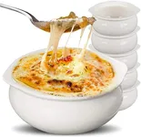 Stock Your Home White French Onion Soup Crocks (6 Count) - 12 Ounce Oven Safe French Onion Soup Bowls - Ivory Ceramic Porcelain Soup Bowls - Dishwasher Safe Stoneware Crocks for Soup, Chowder, Chili