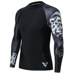 HUGE SPORTS Wildling Series UV Protection Quick Dry Compression Rash Guard (Bear,S)