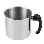 Harapu Candle Making Pouring Pot,2 pounds Capacity,Double Boiler Wax Melting Pot,Dripless Pouring Spout & Heat-Resisting Handle Designed Candle Making Pitcher, Silver