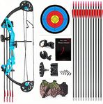 Lanneret Compound Bow and Archery Sets - Right Hand Archery Compound Bows 15-29 lbs Draw Weight Adjustable for Youth and Beginners，Hunting Bow Kit for Beginner