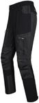 fit space Men's Reinforced Hiking Pants Tapered Zip Off Trekking Pants Convertible Vented, Black, Medium