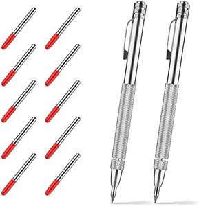 Glieskir 2 Pack Tungsten Carbide Scriber with Magnet,with Extra 10 Replacement Marking Tip,Etching Engraving Pen for Glass/Ceramics/Metal Sheet