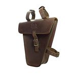 Hide & Drink, Rustic Leather Triangular Frame Bag for Bicycle, Bike Tool Pouch, Accessories, Repair Tools Storage Pouch, Biker Essentials, Handmade Includes 101 Year Warranty :: Bourbon Brown