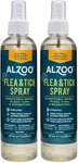ALZOO Natural Flea and Tick Repellent Spray for Dogs, Effectively Repels Fleas, Ticks & Mosquitos, Plant-Based Active Ingredients, Sulfate-Free, 8 Fl. Oz.