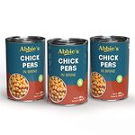 Abbie's Chick Peas 1200 Gm (400 Gm X 3 Units), Precooked Chickpeas Best For Indian Curry, Salad, Boiled, Ready To Eat & Ready To Cook Chickpeas (Set Of 3)