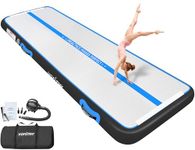 VOFiTNY Gymnastics Air Tumble Track Tumbling Track, Inflatable Gymnastics Training Mat with Electric Pump, Tumble Track for Home and Gym Use, Black Blue 4mx1mx0.1m