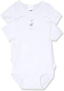 Bonds Baby Wonderbodies Short Sleeve Bodysuit - 2 Pack, White (2 Pack), 0 (6-12 Months)