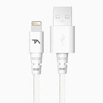 Tech Armor Apple MFi Certified Lightning Cable to USB A - 6FT White - Tough-Braided Extra-Strong Jacket - Sync/Charge iPhone & iPad