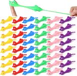 CheeseandU 48Pcs Slingshot Chicken Finger Toys, Cute Flicking Chicken Rubber Stretch Flying Chicken Flingers Party Toys