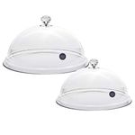 NAZUSA Smoker, Set of 2 Transparent Smoke Domes Dome 8" and 10" for Smoke Gun, Smoked Cheese, Smoked Salmon, Easy to Clean, Resistant to Shock, Charcoal Fuel Type