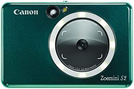 Canon Zoemini S2 (Teal) - Slimline Instant Camera and Pocket Photo Printer, Ideal for Snapping Selfies with a Built in Mirror and Ring-Light, (4519C008)