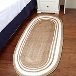 THE HOME TALK Natural Handcrafted Braided Oval Jute Rug-2X 5 FT|Traditional Carpet For Living Room,Kitchen,Entryway,Bedroom,Dining Room|Rustic Bohemian Decor|Durable,Anti-Skid Carpets for Centre Table