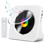 Desktop CD Player with Bluetooth Gueray Wall Mountable CD Player Portable Built-in HiFi Speakers with LCD Screen Display Home Audio Boombox FM Radio USB Type-c MP3 Music Player