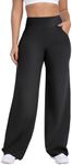 ESOFT Wide Leg Yoga Pants Women High Waisted Work Dress Pants Casual Sweatpants Petite/Regular/Tall Black