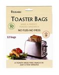 [12 Pack] Vida Bee Toaster Bags - Non Stick Reusable and Heat Resistant | Easy to Clean Perfect for Sandwiches Pastries Pizza Chicken Nuggets Fish Vegetables Panini & Garlic Toast